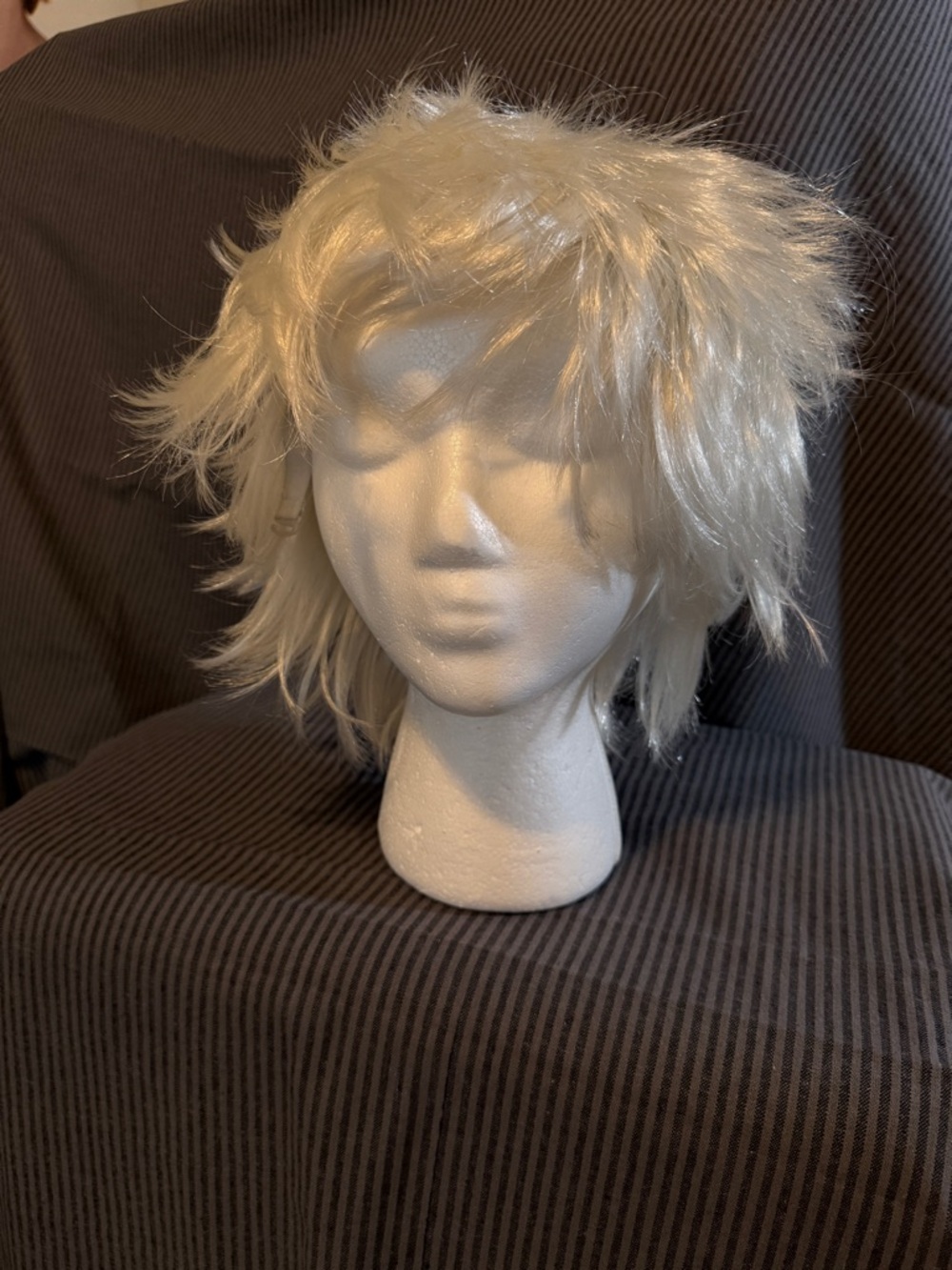 White Short Shag Synthetic Wig for Women